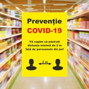 Autocolant A4 de informare COVID-19 