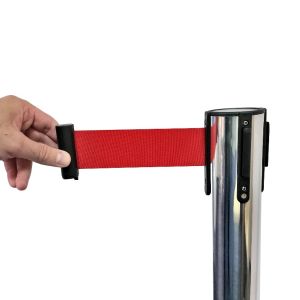 Retractable belt stanchion